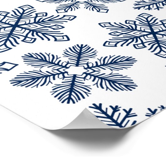 Blaue Schneeflocken Poster (Ecke)