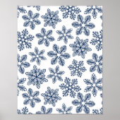 Blaue Schneeflocken Poster (Vorne)