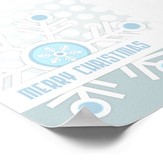 Blaue Schneeflocken Poster (Ecke)