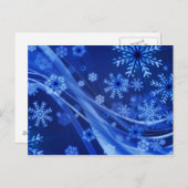 Blaue Schneeflocken Postkarte (Vorne/Hinten)