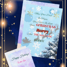 Blaue Schneeflocken, Rentiersilhouetten, Winterabe