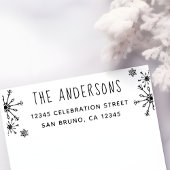 Blaue Schneeflocken | Rücksendeadresse zu Weihnach Permastempel