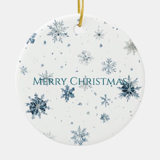 Blaue Schneeflocken Schlittschuhe Weihnachten  Keramik Ornament (Vorne)