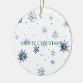 Blaue Schneeflocken Schlittschuhe Weihnachten  Keramik Ornament (Links)