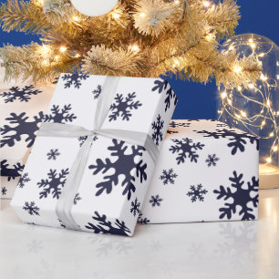 Blaue Schneeflocken Schnee Winter Weihnachten Feri Geschenkpapier