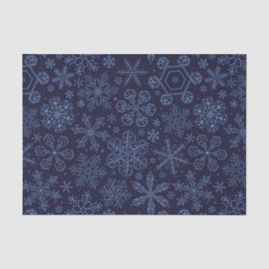 Blaue Schneeflocken Seidenpapier (Vorderseite)