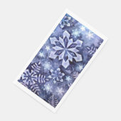 Blaue Schneeflocken Serviette (Ecke)