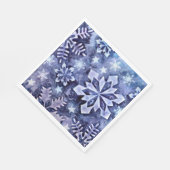 Blaue Schneeflocken Serviette (Ecke)