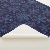 Blaue Schneeflocken Sherpadecke (3/4)