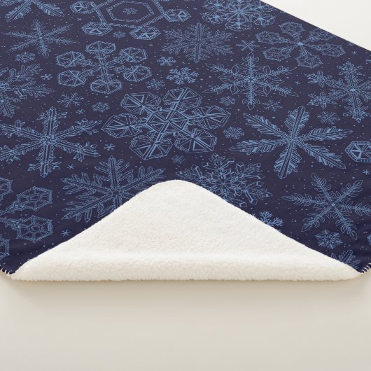 Blaue Schneeflocken Sherpadecke (3/4)
