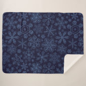 Blaue Schneeflocken Sherpadecke (Vorderseite (Horizontal))