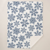 Blaue Schneeflocken Sherpadecke (Vorderseite)