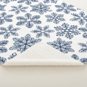 Blaue Schneeflocken Sherpadecke (3/4)