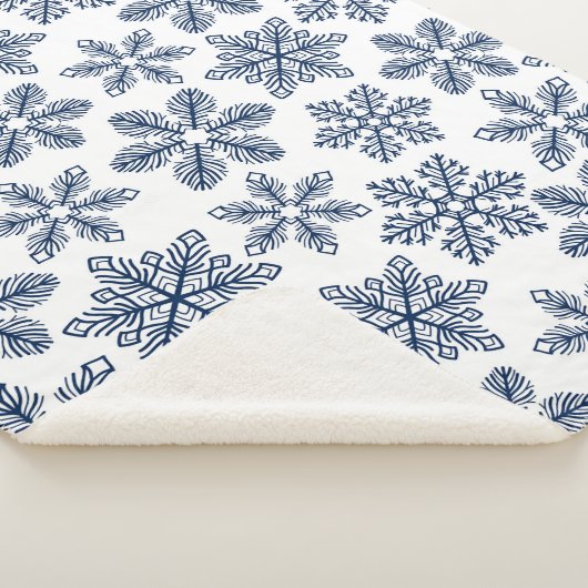Blaue Schneeflocken Sherpadecke (3/4)