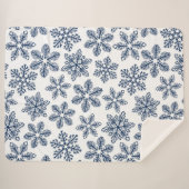 Blaue Schneeflocken Sherpadecke (Vorderseite (Horizontal))