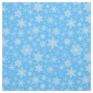 Blaue Schneeflocken Stoff