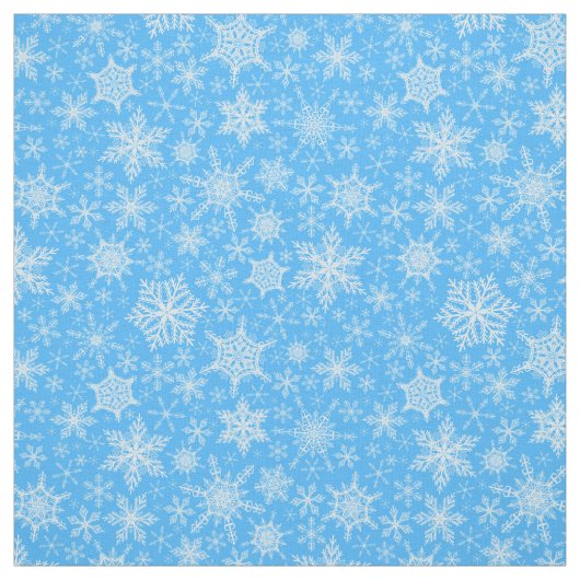 Blaue Schneeflocken Stoff (Muster)