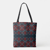 Blaue Schneeflocken Tasche (Rückseite)