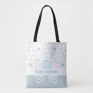 Blaue Schneeflocken Tasche
