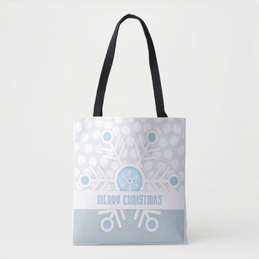 Blaue Schneeflocken Tasche (Vorderseite)