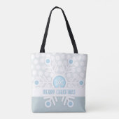 Blaue Schneeflocken Tasche (Rückseite)