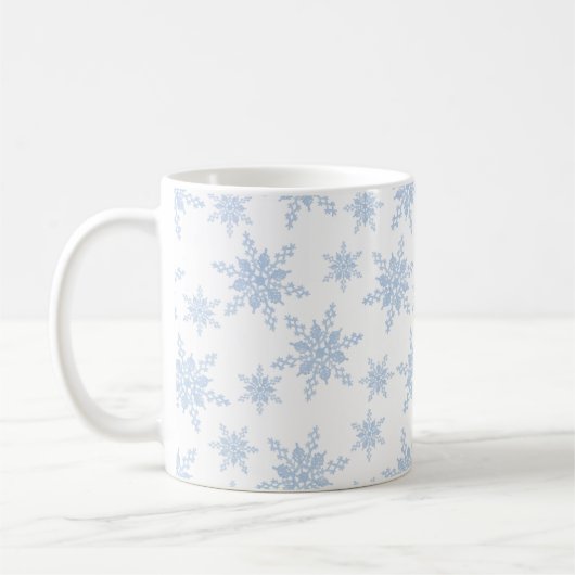 Blaue Schneeflocken Tasse (Links)