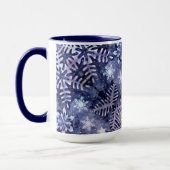Blaue Schneeflocken Tasse (Links)