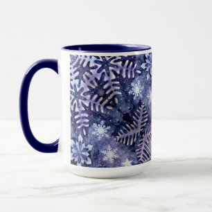 Blaue Schneeflocken Tasse