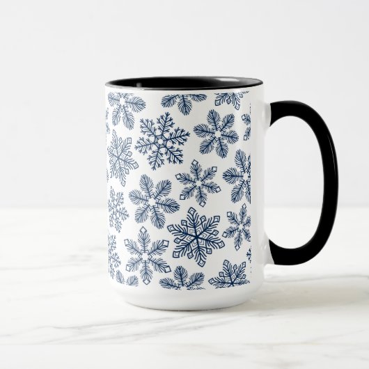 Blaue Schneeflocken Tasse (Rechts)