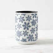 Blaue Schneeflocken Tasse (Zentrum)