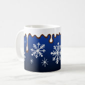 Blaue Schneeflocken-Tasse Kaffeetasse (Vorderseite Links)