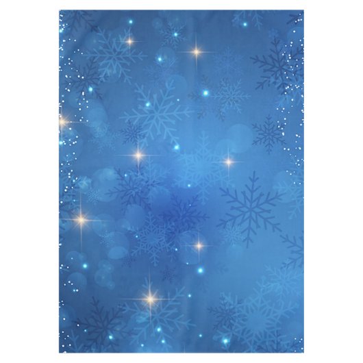 "Blaue Schneeflocken" Tischdecke (Vorderseite)