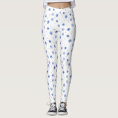 Blaue Schneeflocken überall in Print-Leggings Leggings (Vorderseite)
