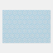 Blaue Schneeflocken Umschlagpapier flaches Blatt S (Vorderseite 2)