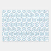 Blaue Schneeflocken Umschlagpapier flaches Blatt S (Vorderseite)