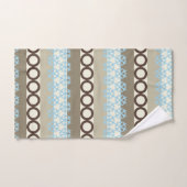 Blaue Schneeflocken und braune Kreise Wintermuster Badhandtuch Set (Handtuch)