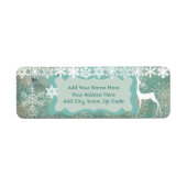 Blaue Schneeflocken und Hirsche Rücksendeadressen- (Vorne)