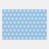 Blaue Schneeflocken und Weihnachtsbaummuster Geschenkpapier Set (Vorderseite 2)