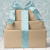 Blaue Schneeflocken und Wirbel Weihnachten Satinband