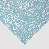Blaue Schneeflocken und Wirbel Weihnachten Seidenpapier (Ausschnitt)