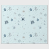 Blaue Schneeflocken Weihnachten Geschenkpapier (Flach)