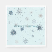 Blaue Schneeflocken Weihnachten Serviette (Vorderseite)