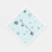 Blaue Schneeflocken Weihnachten Serviette (Ecke)