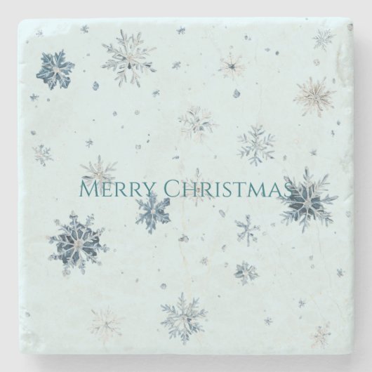 Blaue Schneeflocken Weihnachten Steinuntersetzer (Vorderseite)