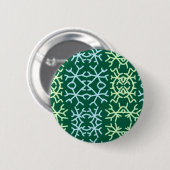 Blaue Schneeflocken Weihnachtsmuster Schneemuster Button (Vorne & Hinten)