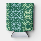 Blaue Schneeflocken Weihnachtsmuster Schneemuster Dosenkühler (Vorderseite)