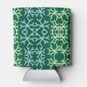 Blaue Schneeflocken Weihnachtsmuster Schneemuster Dosenkühler (Rückseite)