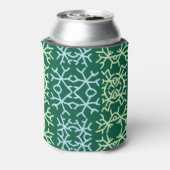 Blaue Schneeflocken Weihnachtsmuster Schneemuster Dosenkühler (Kanne Rückseite)