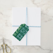 Blaue Schneeflocken Weihnachtsmuster Schneemuster Geschenkanhänger (Mit Garn)
