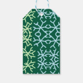 Blaue Schneeflocken Weihnachtsmuster Schneemuster Geschenkanhänger (Rückseite)